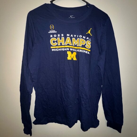 Nike 2023 National Champs Michigan Wolverines Long Sleeve Tee M‎ - Picture 1 of 7